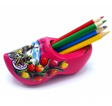 Pencil clog with 6 pencils dark pink