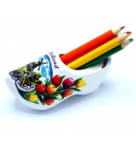 Pencil clog with 6 pencils White