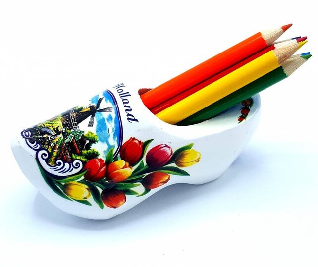 Pencil clog with 6 pencils White Pencil clog with 6 pencils White