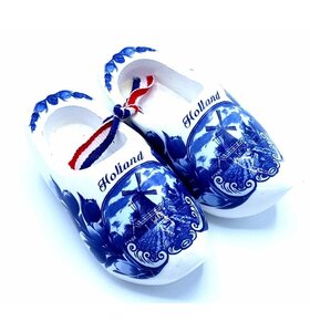 Souvenir klompenpaartje 8cm Delftblue