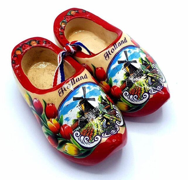 Souvenir woodenshoes 8cm red sole