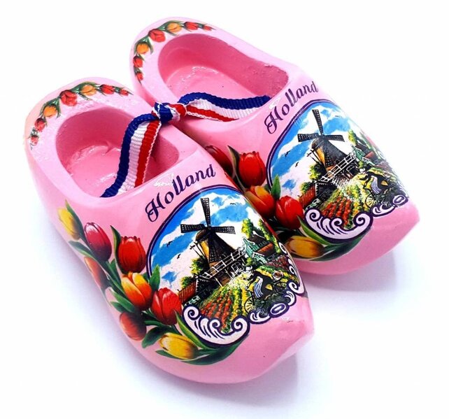 Souvenir woodenshoes 8cm pink Souvenir woodenshoes 8cm pink