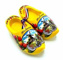 Souvenir woodenshoes 8cm yellow