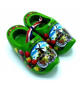 Souvenir klompenpaartje 8cm Groen