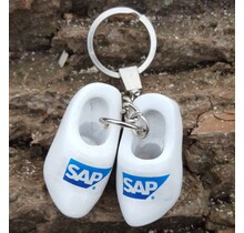 Keyhanger with two woodenshoes white with your logo