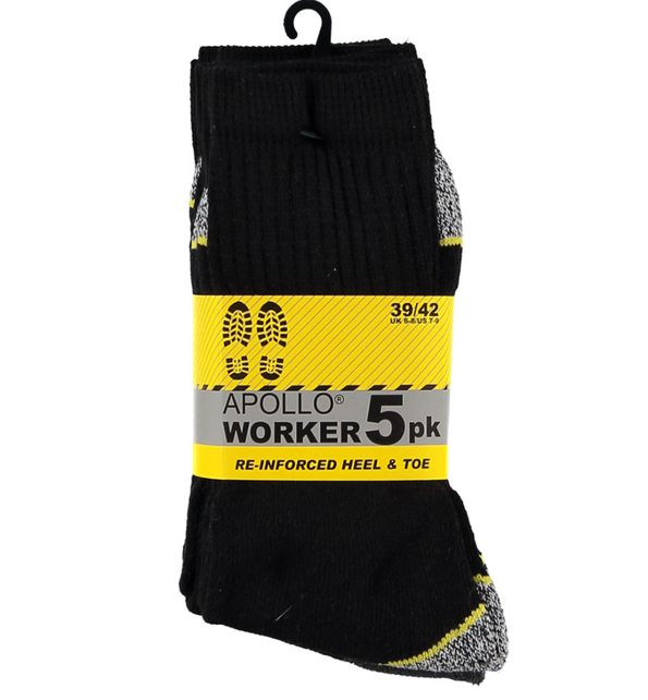 Work socks black - 5 pair
