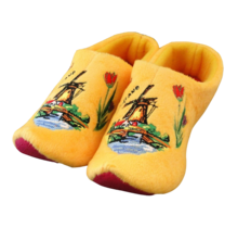 Holland slippers windmill and tulips yellow