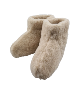 Wollen sloffen | hoog model | beige