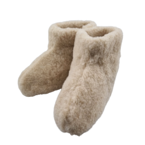 Heerlijk Zachte Wollen Pantoffels – Hoog Model Beige