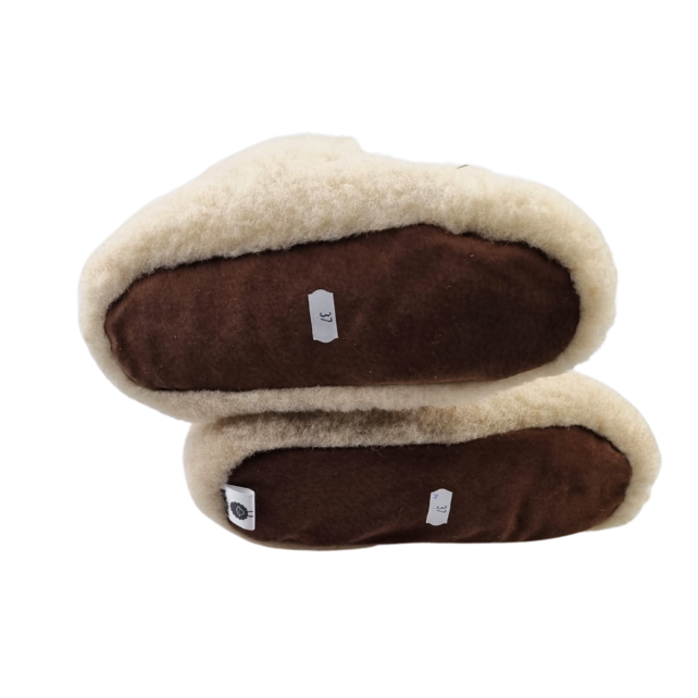 Wonderfully Soft Wool Slippers – High Model Beige