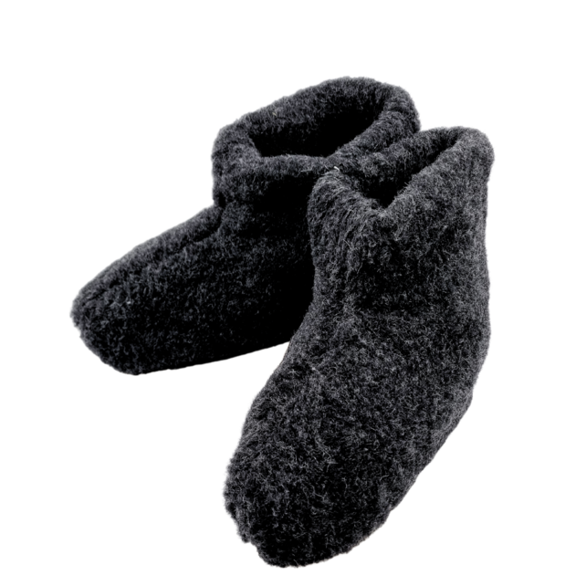 Comfortable Wool Slippers – High Model Anthracite