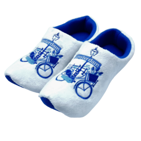 Klomppantoffels Delftsblauw met fiets