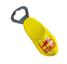 Bottle opener clog 8cm with printing - yellow