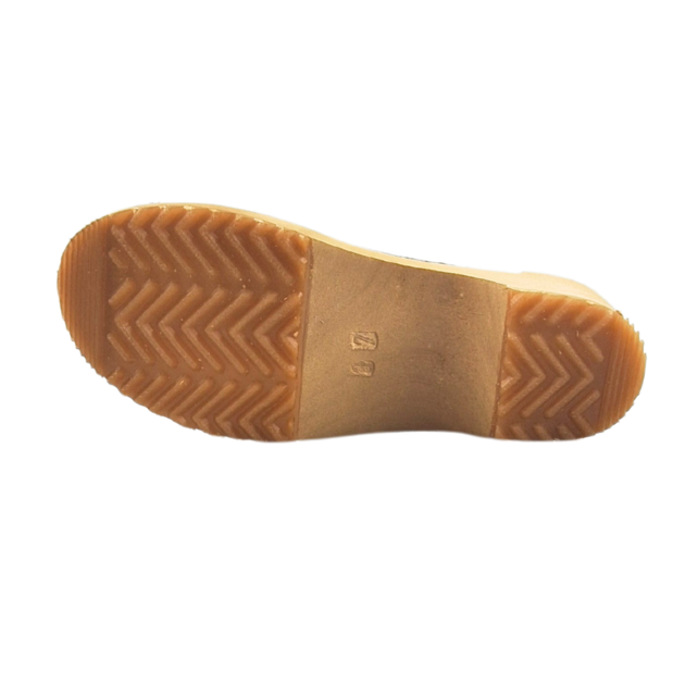 Wooden sandals with suede leather - mint blue