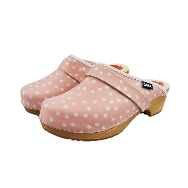 Swedish clogs pink dots