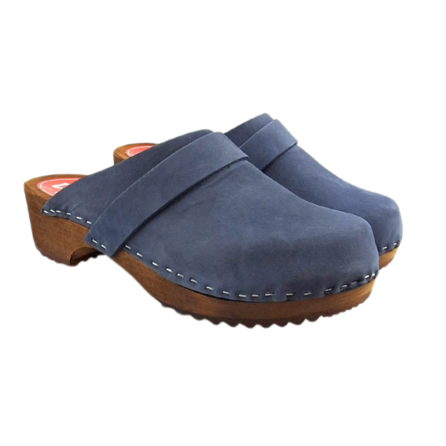 Dina clogs blue with nubuck leather