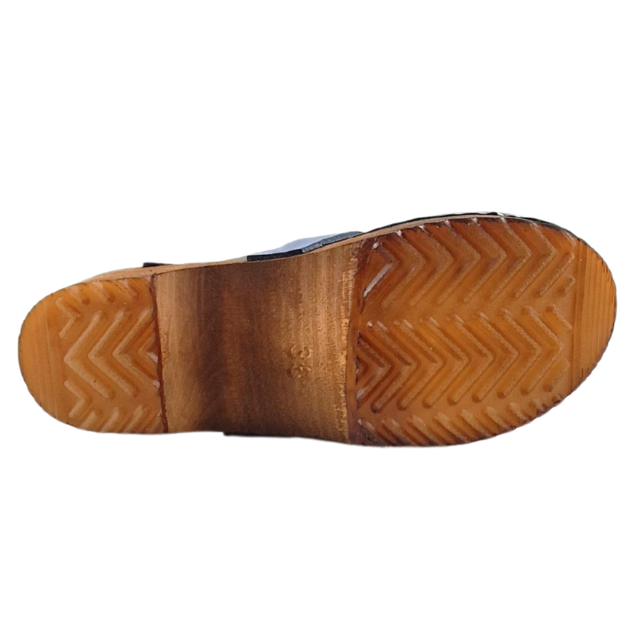 Dina clogs blauw met nubuck leer