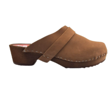 Dina clogs bruin met nubuck leer