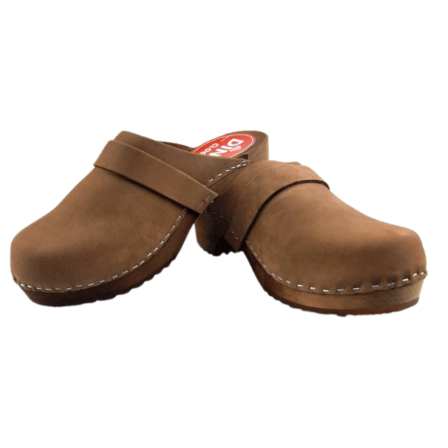 Dina clogs brown with nubuck leather