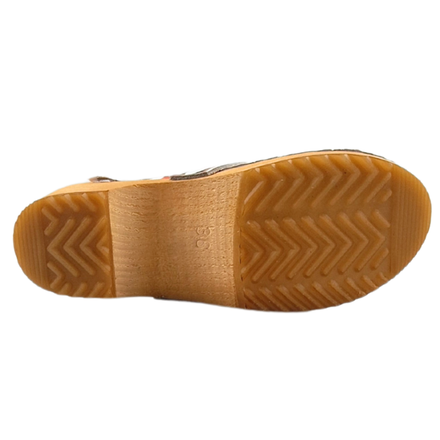 Zweedse klompen met Rode tulp - Dina clogs -