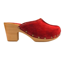 Red heels suede clogs van Dina