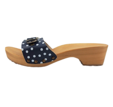 Sandalen blauwe dots smalle gesp -kleppers-