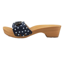 Sandals blue dots narrow buckle -clappers-