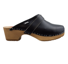 Swedish clogs black genuine leather