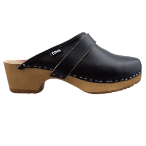 Swedish clogs black genuine leather