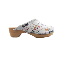 Swedish Clogs flowers real leather