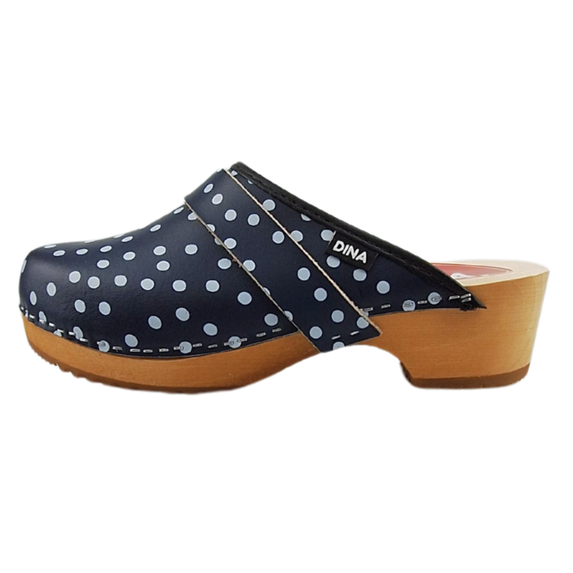 Klompen Blauw met stippen open