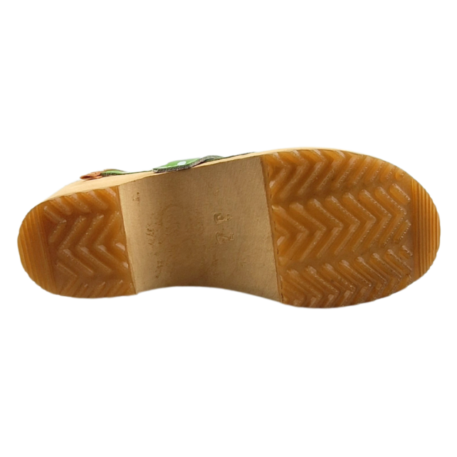 Swedish clogs Green polka dots