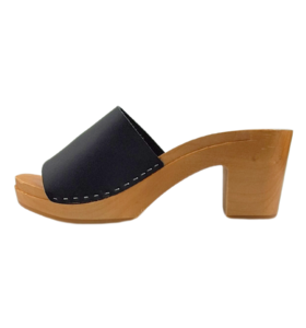 Heels - Matte Black - Nubuck leather - open toe