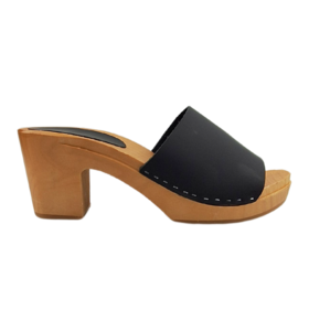 Heels - Matte Black - Nubuck leather - open toe
