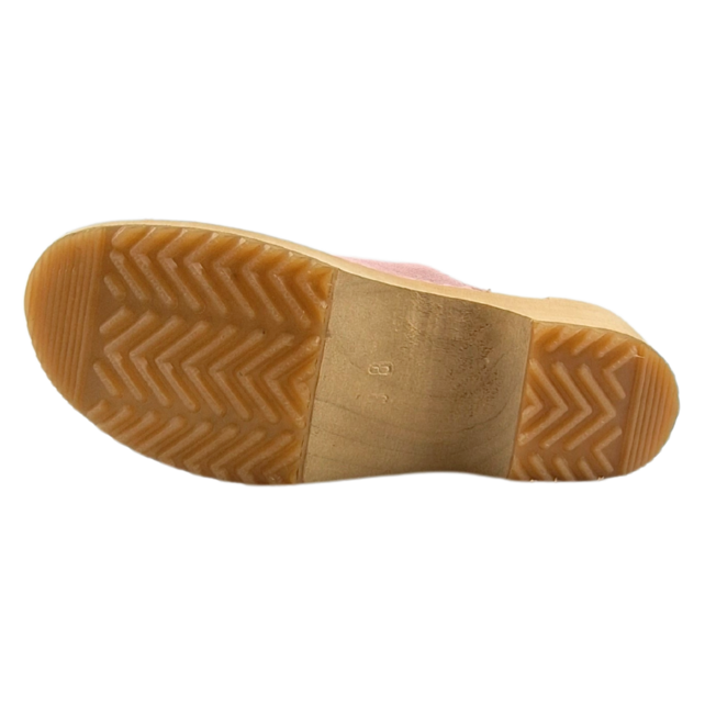 Houten sandalen met suede leer - pastel roze Houten sandalen met suede leer - pastel roze
