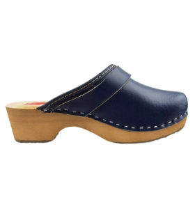 Zweedse Klompen Navy blue echt leder