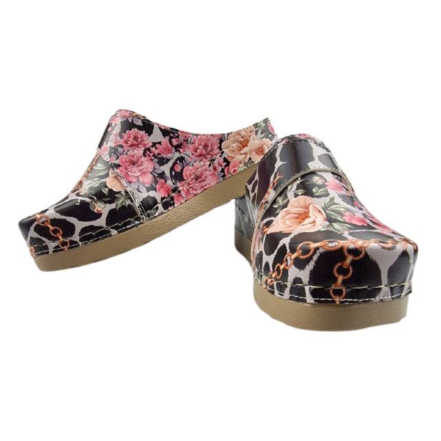 Dina clogs panther flowers Dina clogs panther flowers