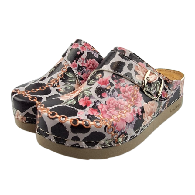 Dina clogs panther flowers Dina clogs panther flowers