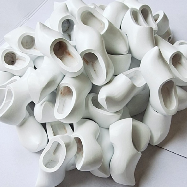 knutselklompjes 14cm (wit gelakt) - per stuk