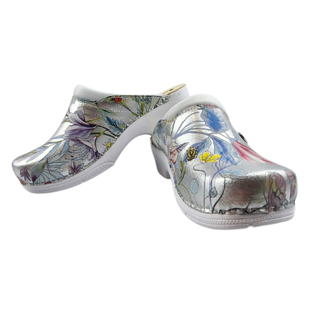 Medische klompen - Ledi clogs - zorgklompen - zeer comfortabel - Silverflower