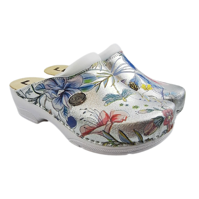 Medische klompen - Ledi clogs - zorgklompen - zeer comfortabel - Silverflower
