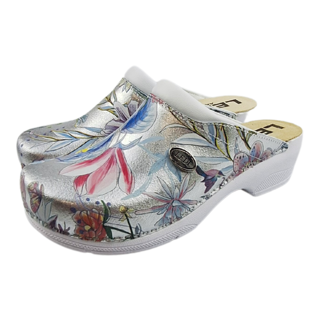 Medische klompen - Ledi clogs - zorgklompen - zeer comfortabel - Silverflower