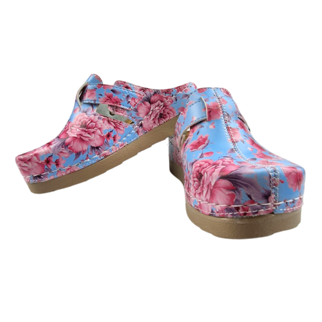 Japanese spring blossom clogs - plastic sole and medical footbed - by Dina