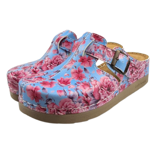 Japanese spring blossom clogs - plastic sole and medical footbed - by Dina