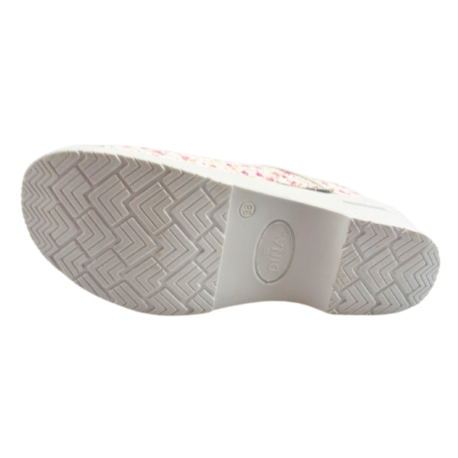 Medical clogs - PU sole and closed heel - Pink flowers  36-43