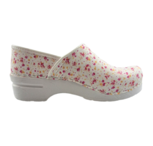 Medical clogs - PU sole and closed heel - Pink flowers  36-43