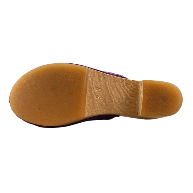 Purple hoge hak suede clogs @Dina Purple hoge hak suede clogs @Dina