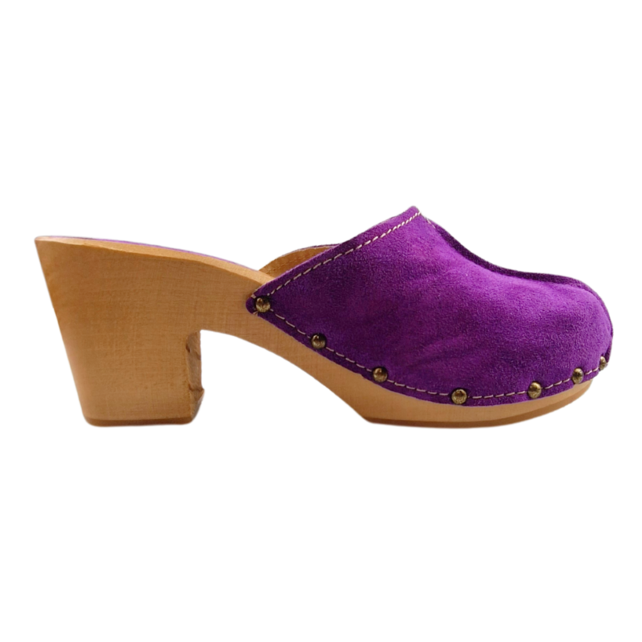 Purple hoge hak suede clogs @Dina Purple hoge hak suede clogs @Dina