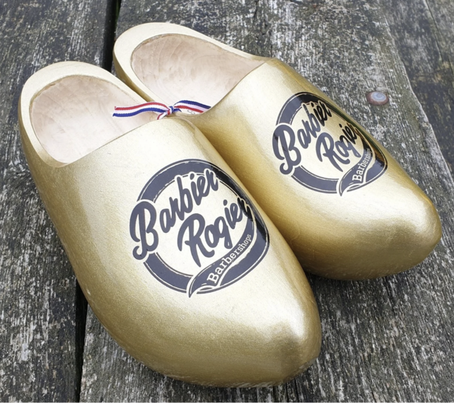 Woodenshoes in RAL color with personal printing