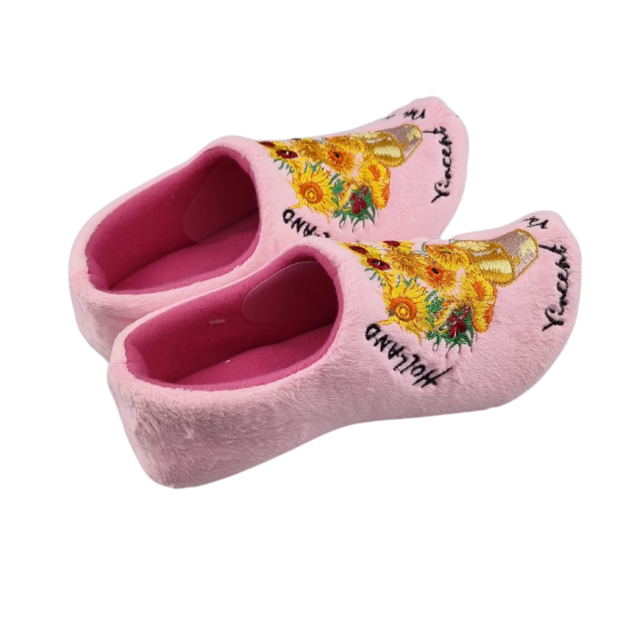 Klomp pantoffels van  Gogh sunflower pink